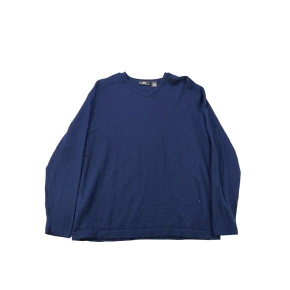 Mossimo Men's Italian 100% Merino Wool Pullover Sweater SZ L Blue Hole - Picture 1 of 9